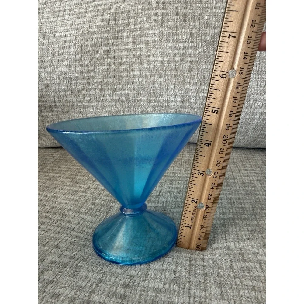 Vintage Fenton Celeste‎ Blue Stretch Glass Compote